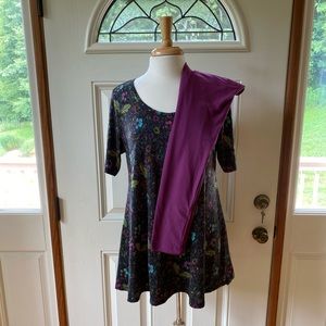 LuLaRoe leggings and perfect T bundle, M and OS